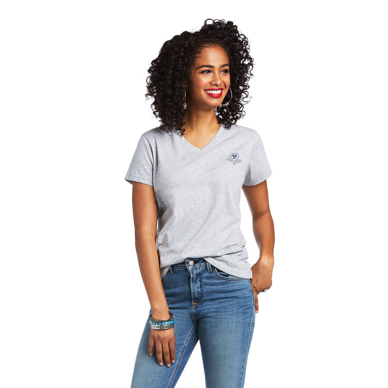 Ariat T-Shirts Damen - Real Vintage Sunburst Grau ( LCXPT-2431 )